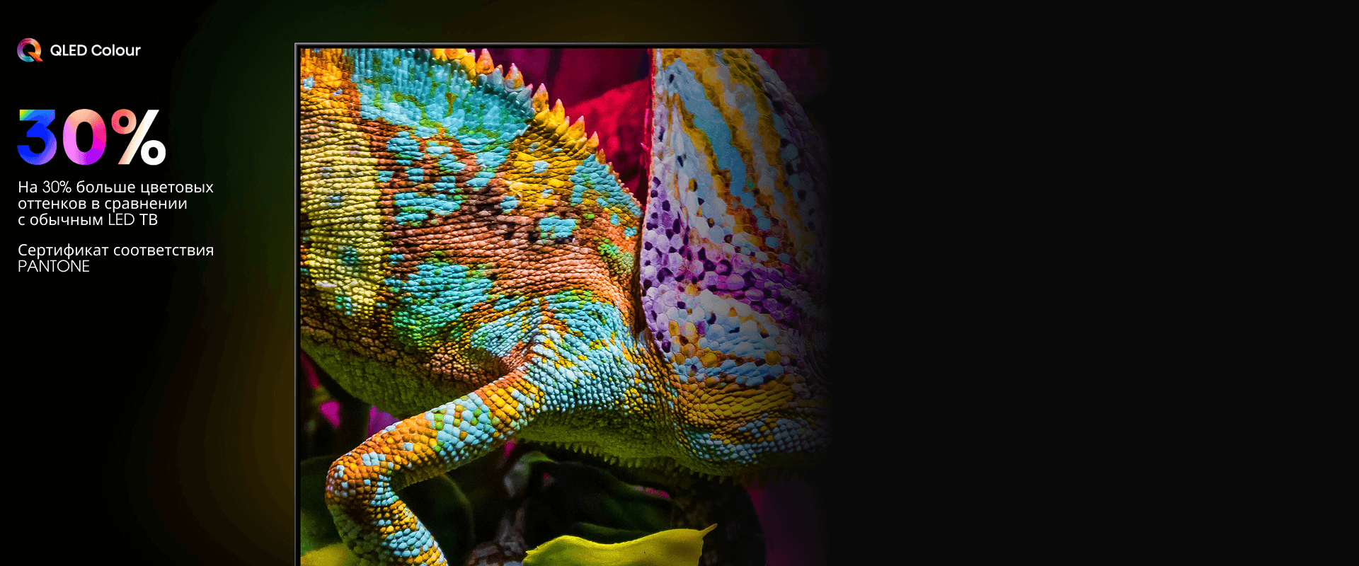 QLED Colour — более миллиарда ярких цветовых оттенков по стандартам Pantone